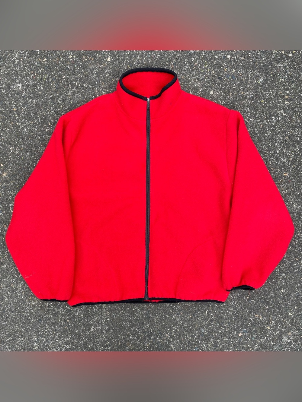 Vintage 90s Back Pack red fleece jacket size XL
